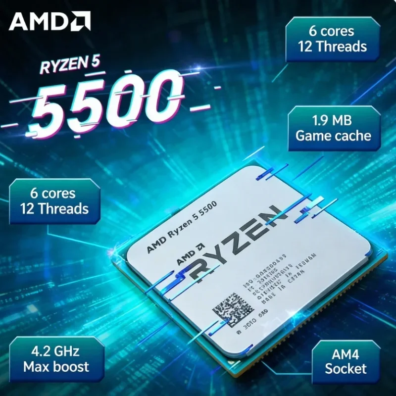 معالج AMD Ryzen 5 5500 R5 5500 - مراجعة Cpu Cooler وسعره